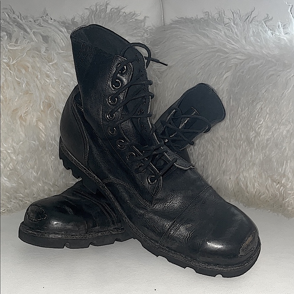 Diesel steel toe combat boots